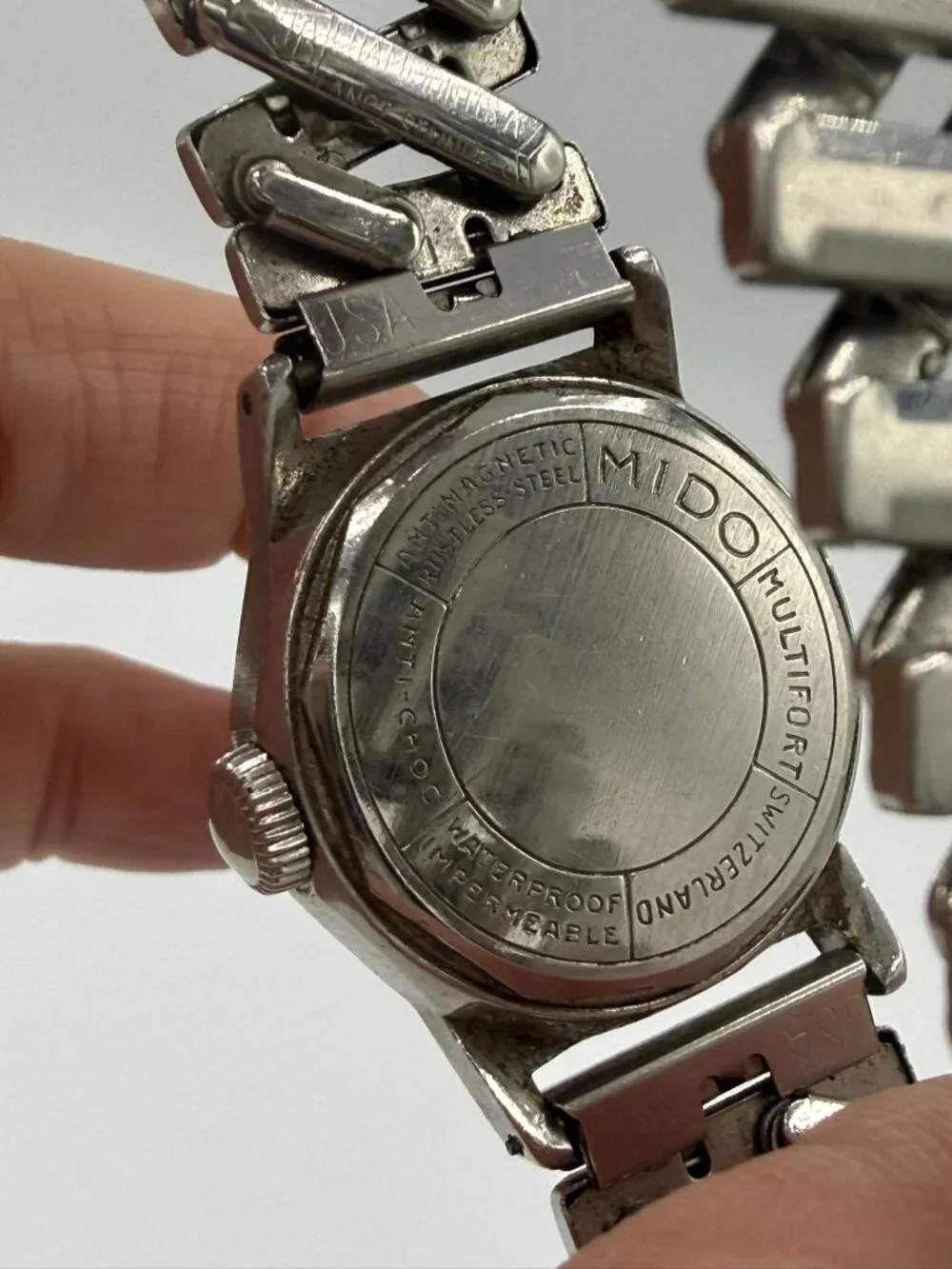 Vintage Mido Multifort Hand Winding Watch Swiss Mechanical Silver Tone